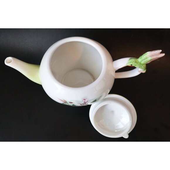 Vintage Teleflora Hummingbirds and Lilies by Lena Liu Teapot - Picture 3 of 8